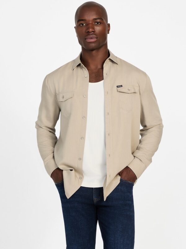 washed twill shirt