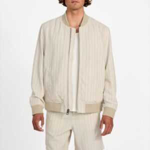 eco fletcher striped linen flight jacket