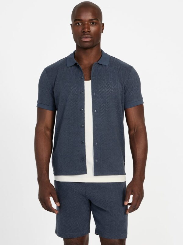 eco calvin chevron knit shirt