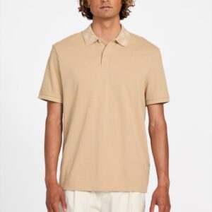 eco jacquard logo collar polo