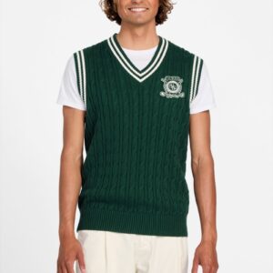 eco holden v neck cable knit vest