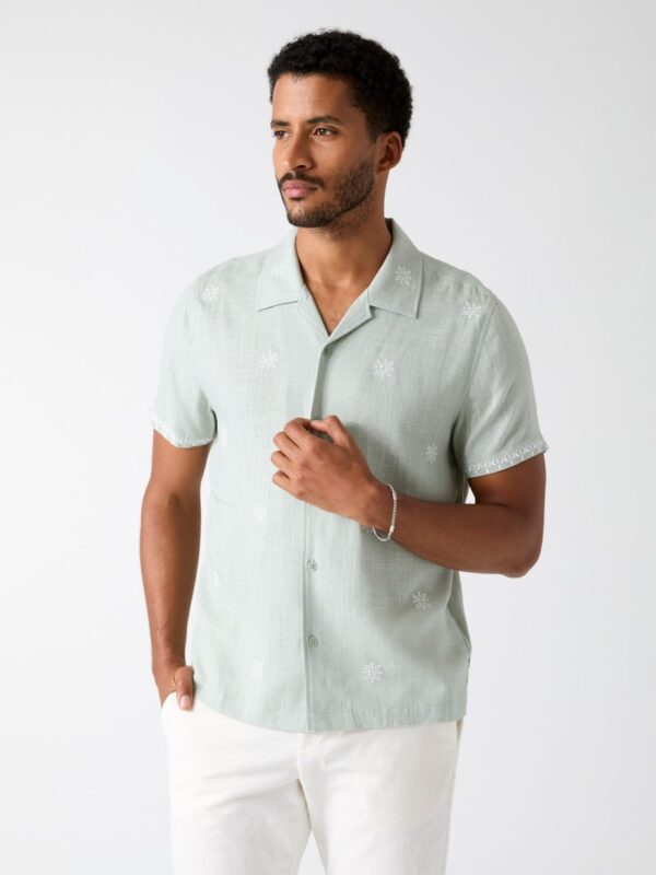 embroidered camp shirt