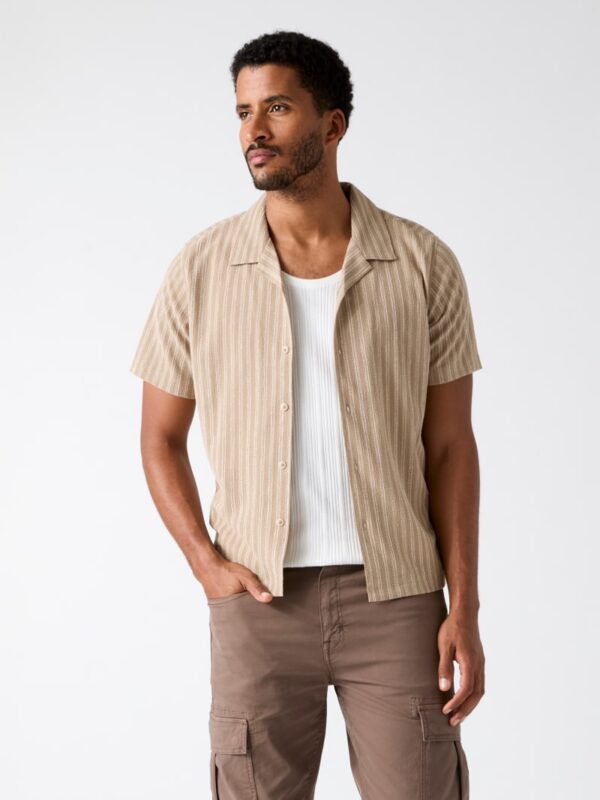 striped knit shirt