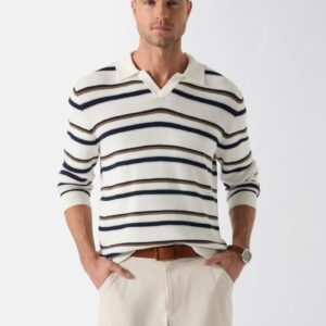 striped viscose blend sweater