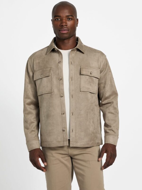 faux suede overshirt