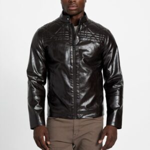 faux leather biker jacket