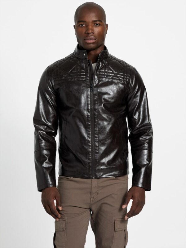 faux leather biker jacket
