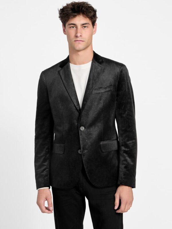eco fulham embossed velvet blazer