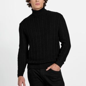 eco brandon cable knit turtleneck sweater