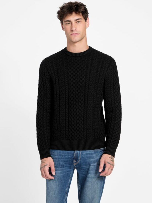 eco nathan mixed cable knit sweater