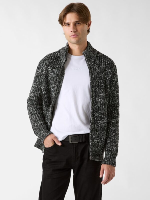 austin slub zip up cardigan