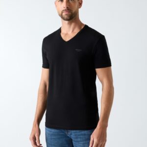 v neck logo t shirt