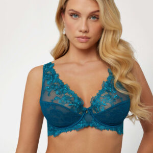 rebecca floral lace halter bra