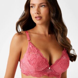 louise floral lace padded halter bra