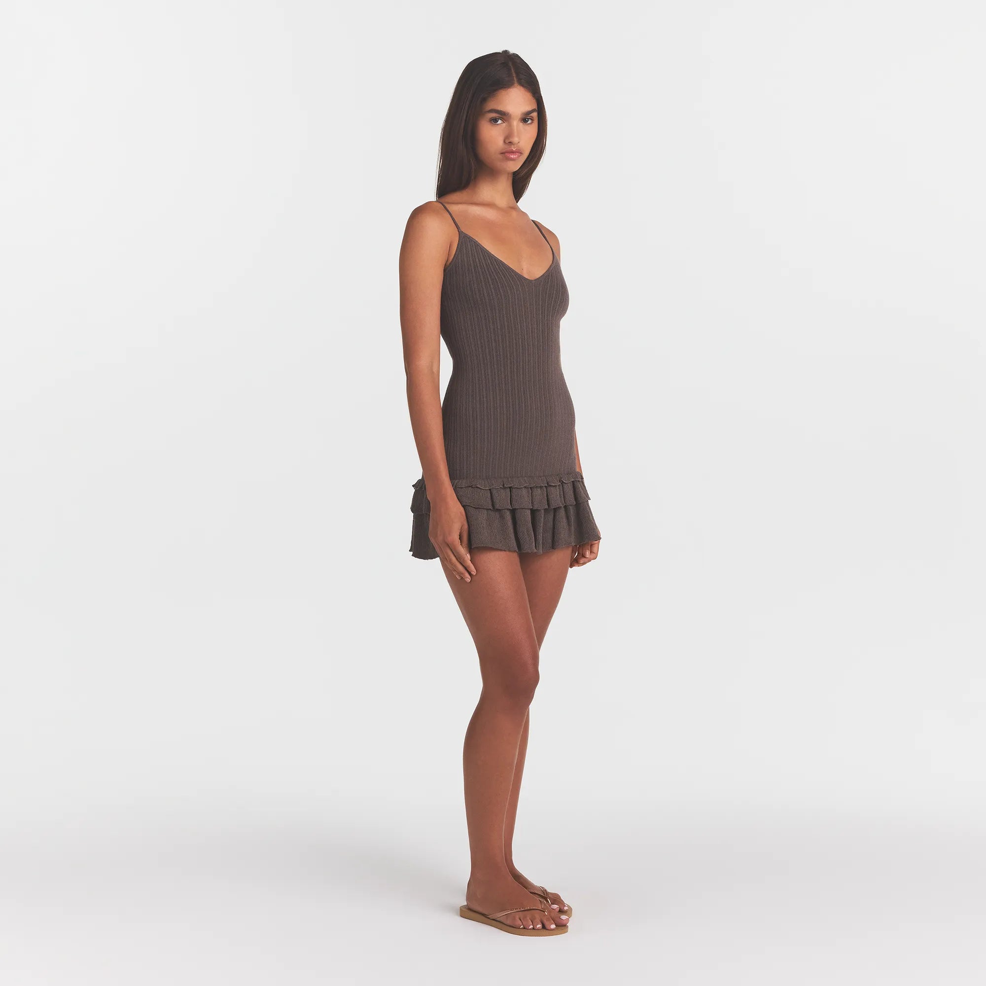 sheer knit ruffle dress sheer knit ruffle dress