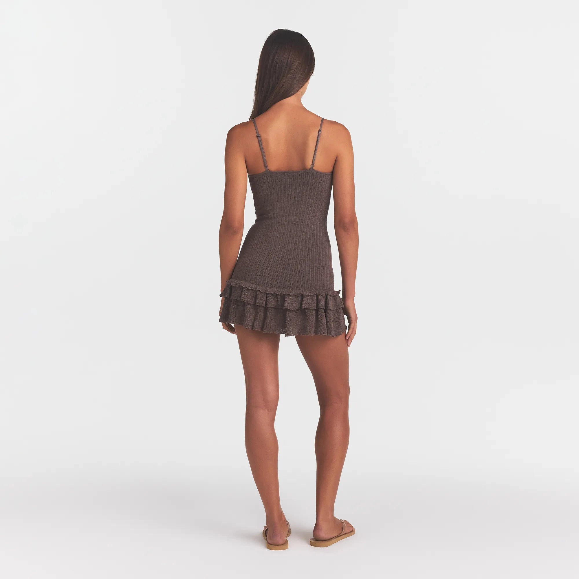 sheer knit ruffle dress sheer knit ruffle dress