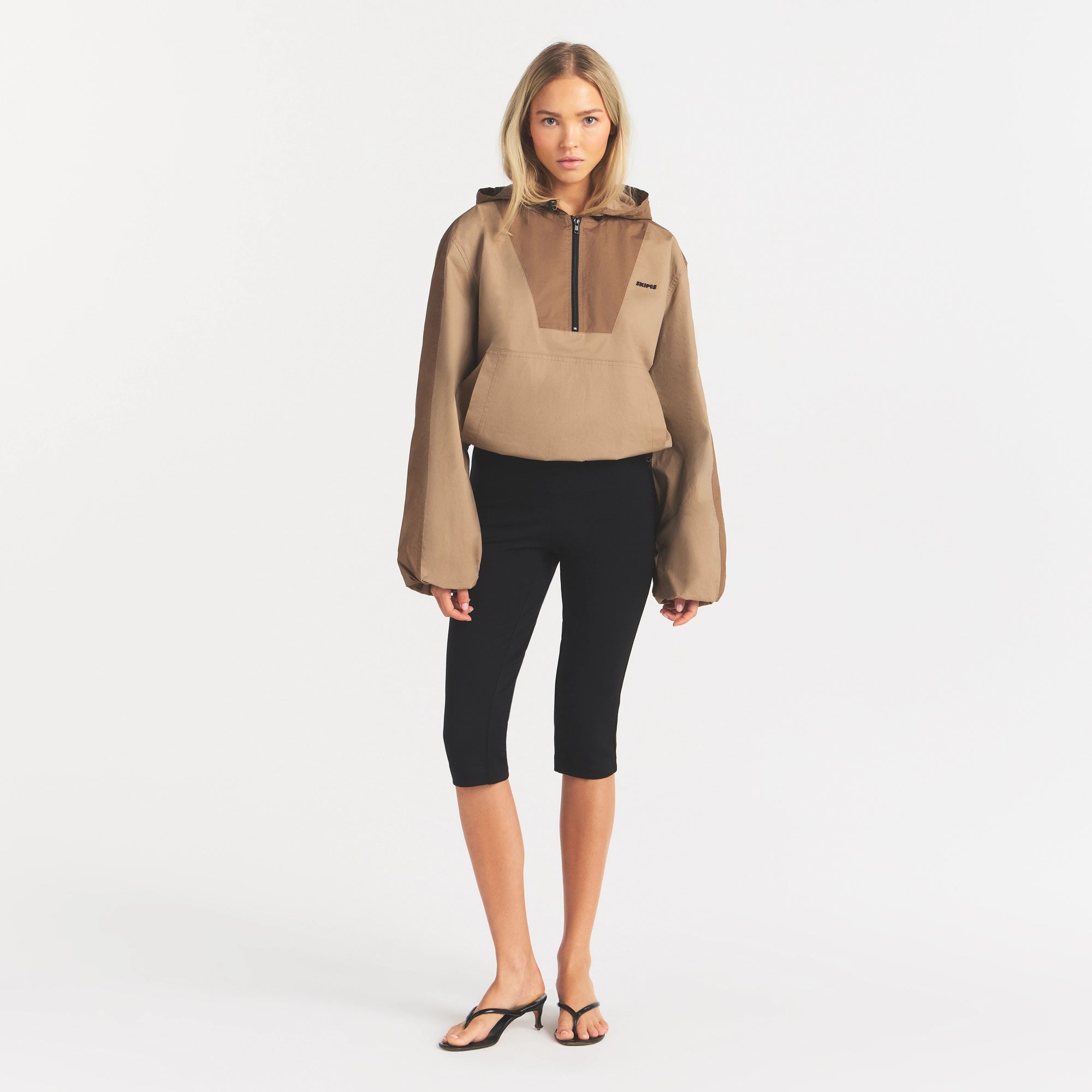 woven cotton half zip pullover woven cotton half zip pullover
