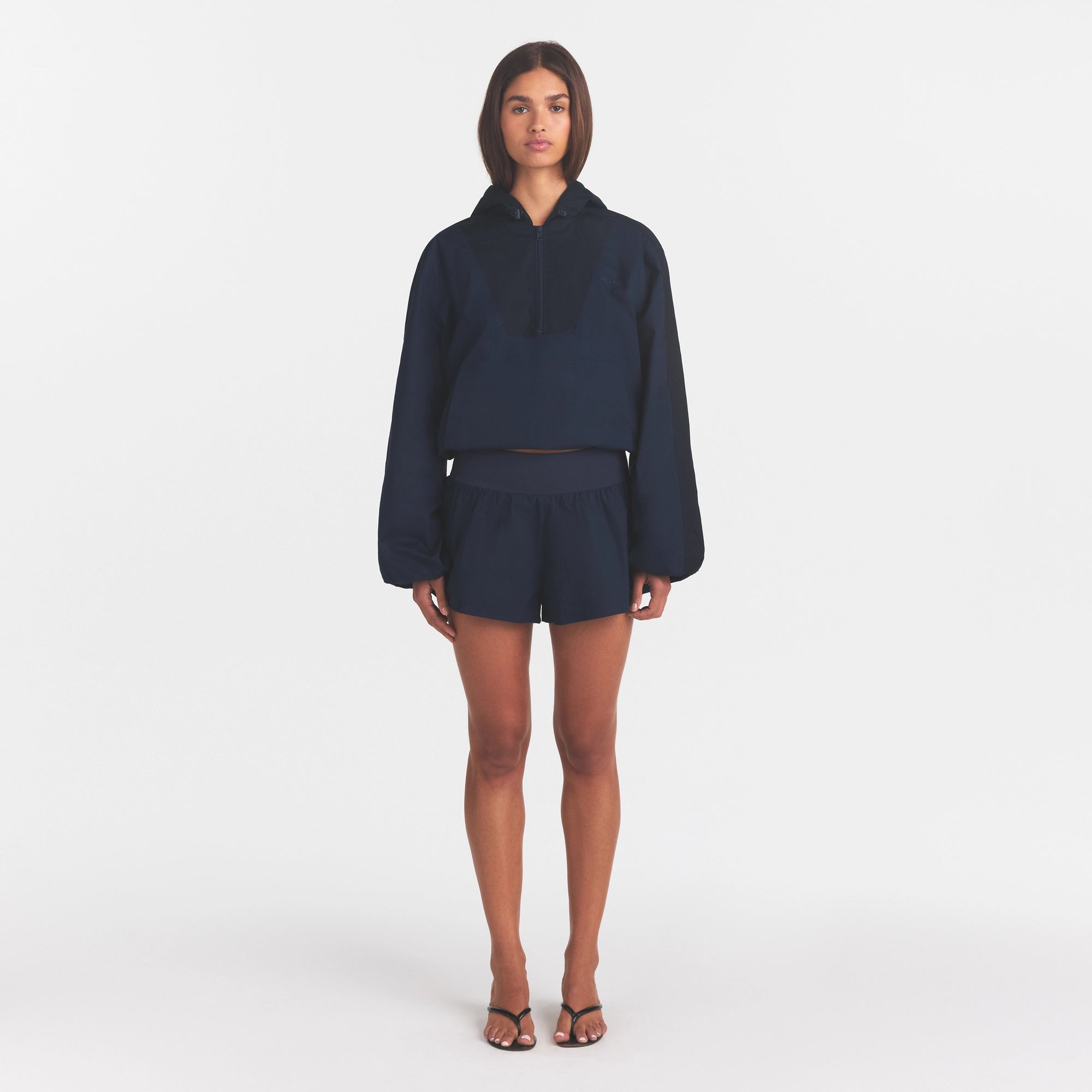 woven cotton half zip pullover woven cotton half zip pullover