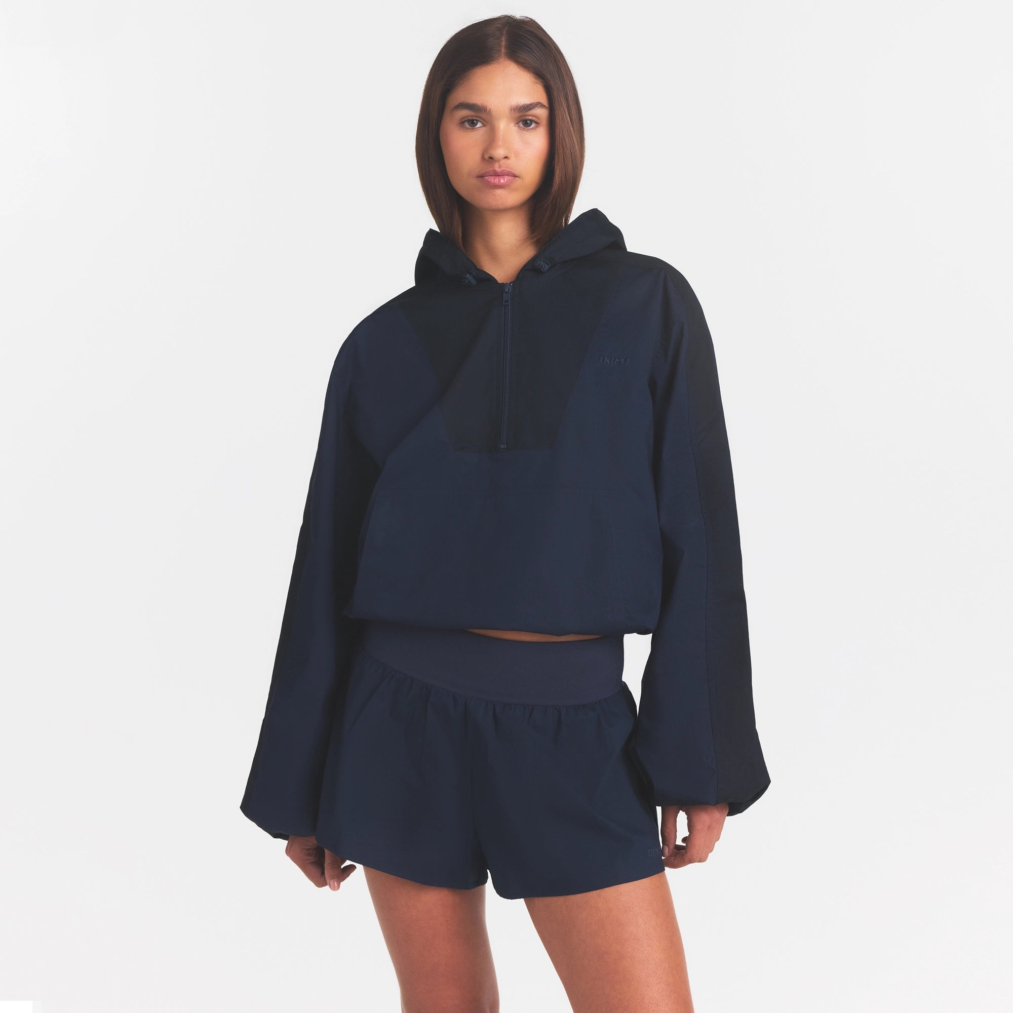 woven cotton half zip pullover woven cotton half zip pullover