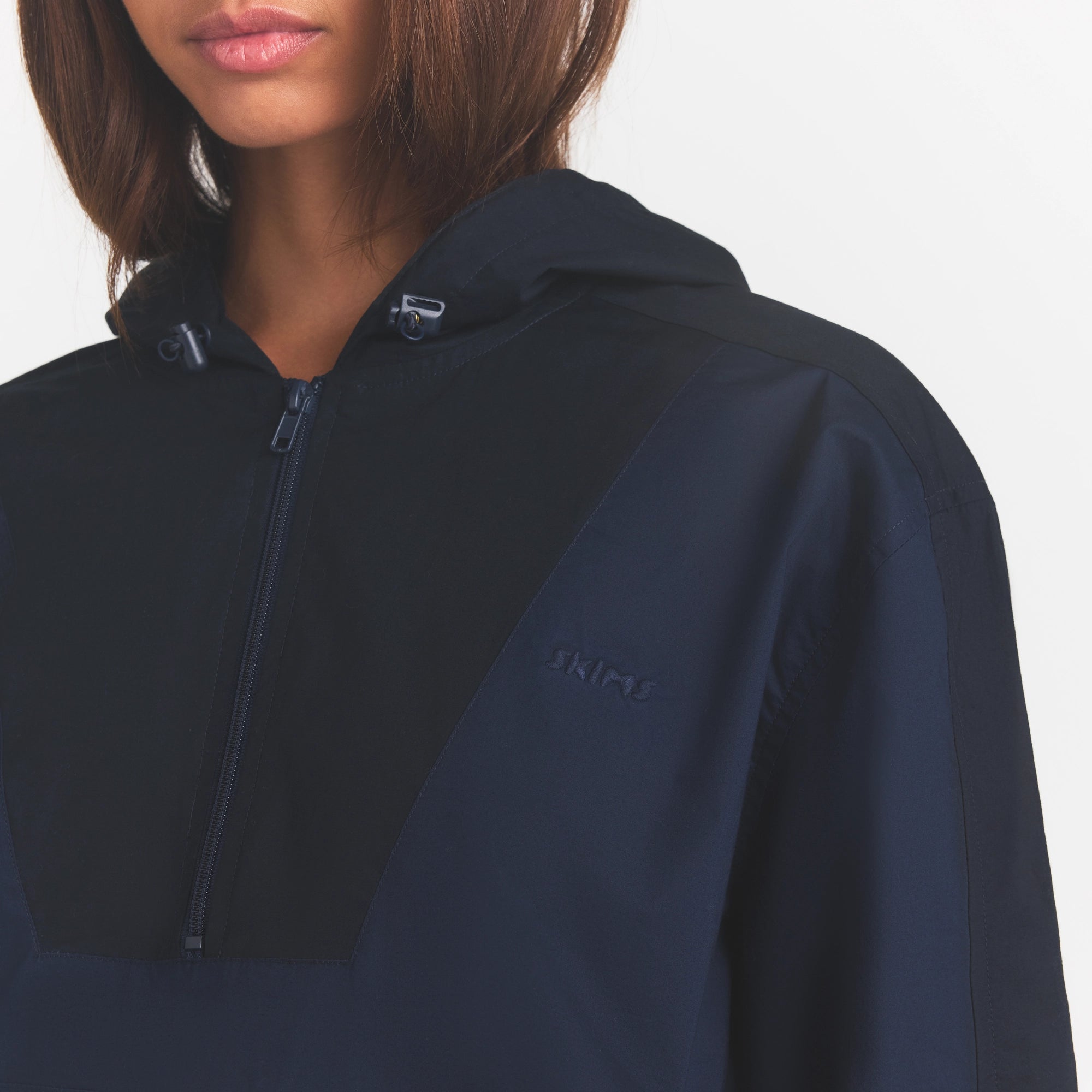 woven cotton half zip pullover woven cotton half zip pullover