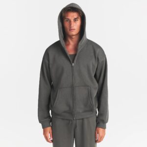 fleece lounge mens relaxed zip up hoodie
