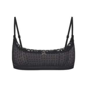 lightweight cotton pointelle scoop bralette