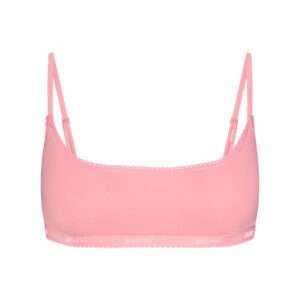 lightweight cotton logo picot scoop bralette