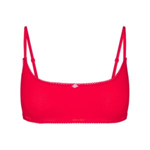 lightweight cotton logo picot scoop bralette