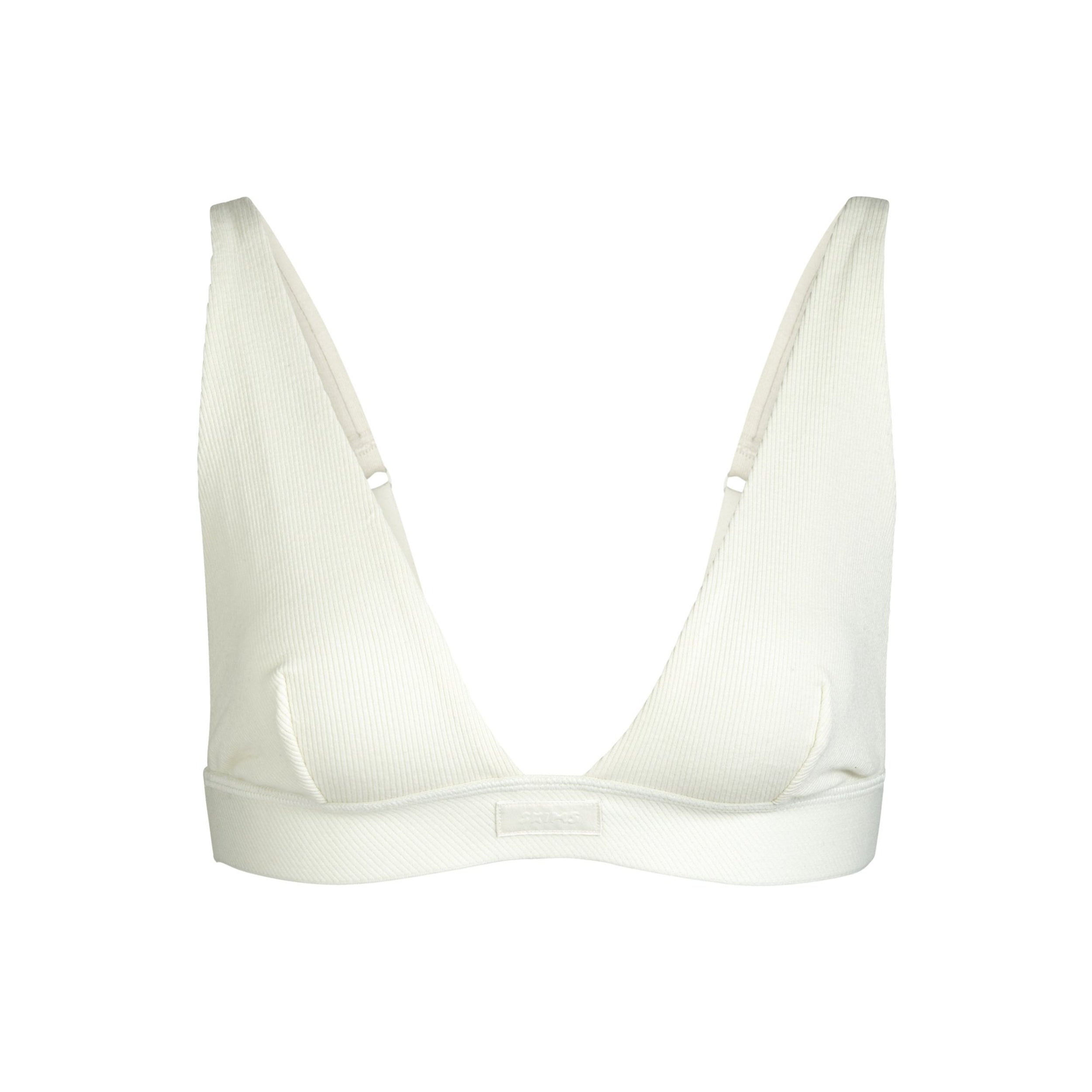 cotton rib plunge bralette cotton rib plunge bralette