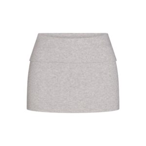 Home cotton rib foldover mini skirt