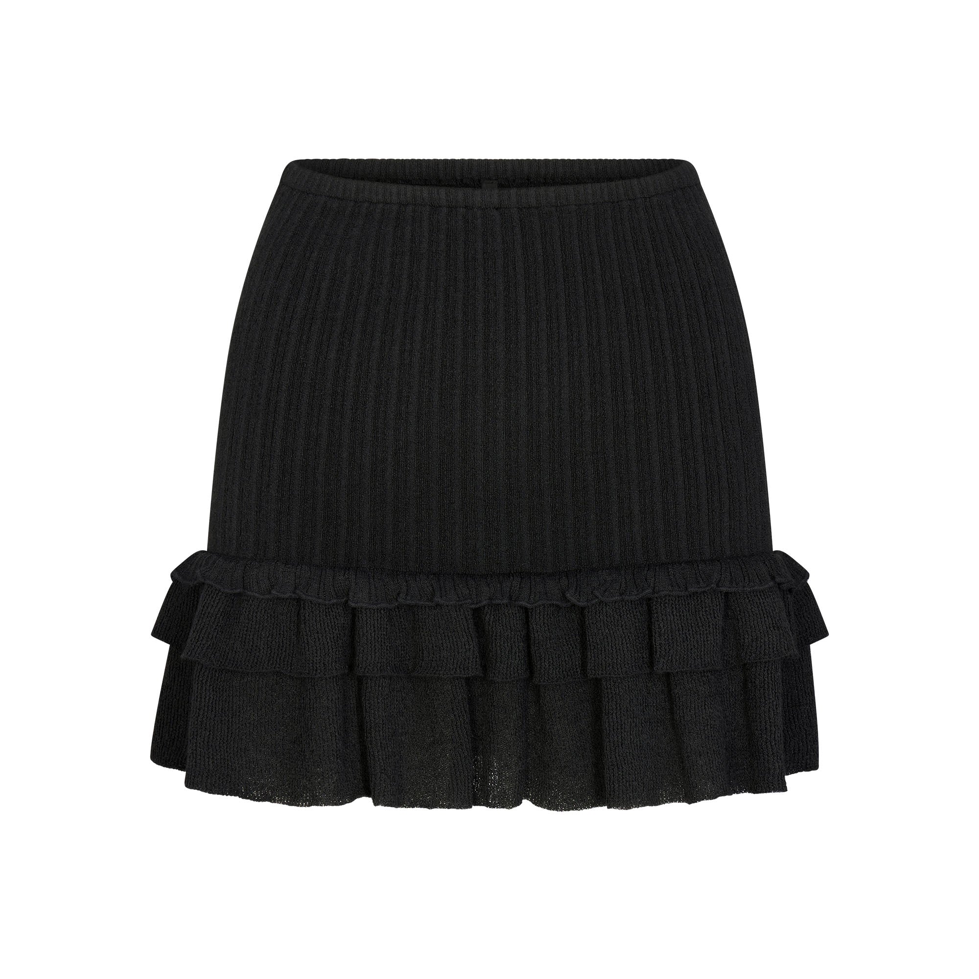 sheer knit ruffle mini skirt sheer knit ruffle mini skirt