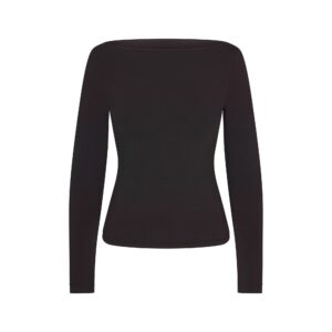 Витрина cotton jersey long sleeve boatneck top