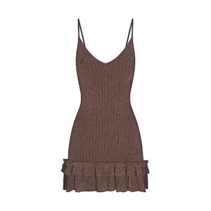 Витрина sheer knit ruffle dress