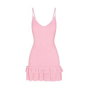 Витрина sheer knit ruffle dress