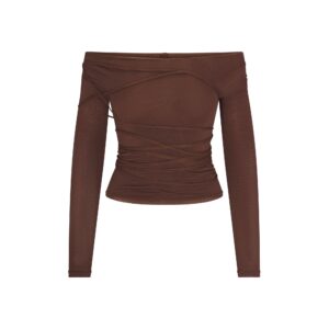 vettese x skims sheer modal off the shoulder top