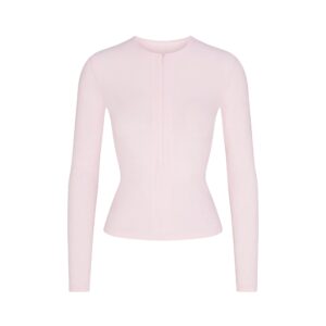 cotton rib zip up top