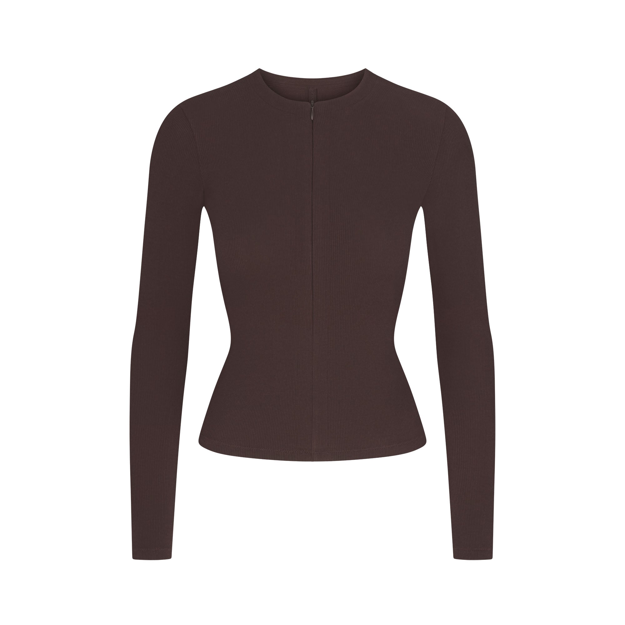 cotton rib zip up top cotton rib zip up top