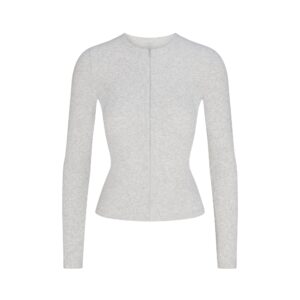 cotton rib zip up top