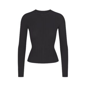 cotton rib zip up top