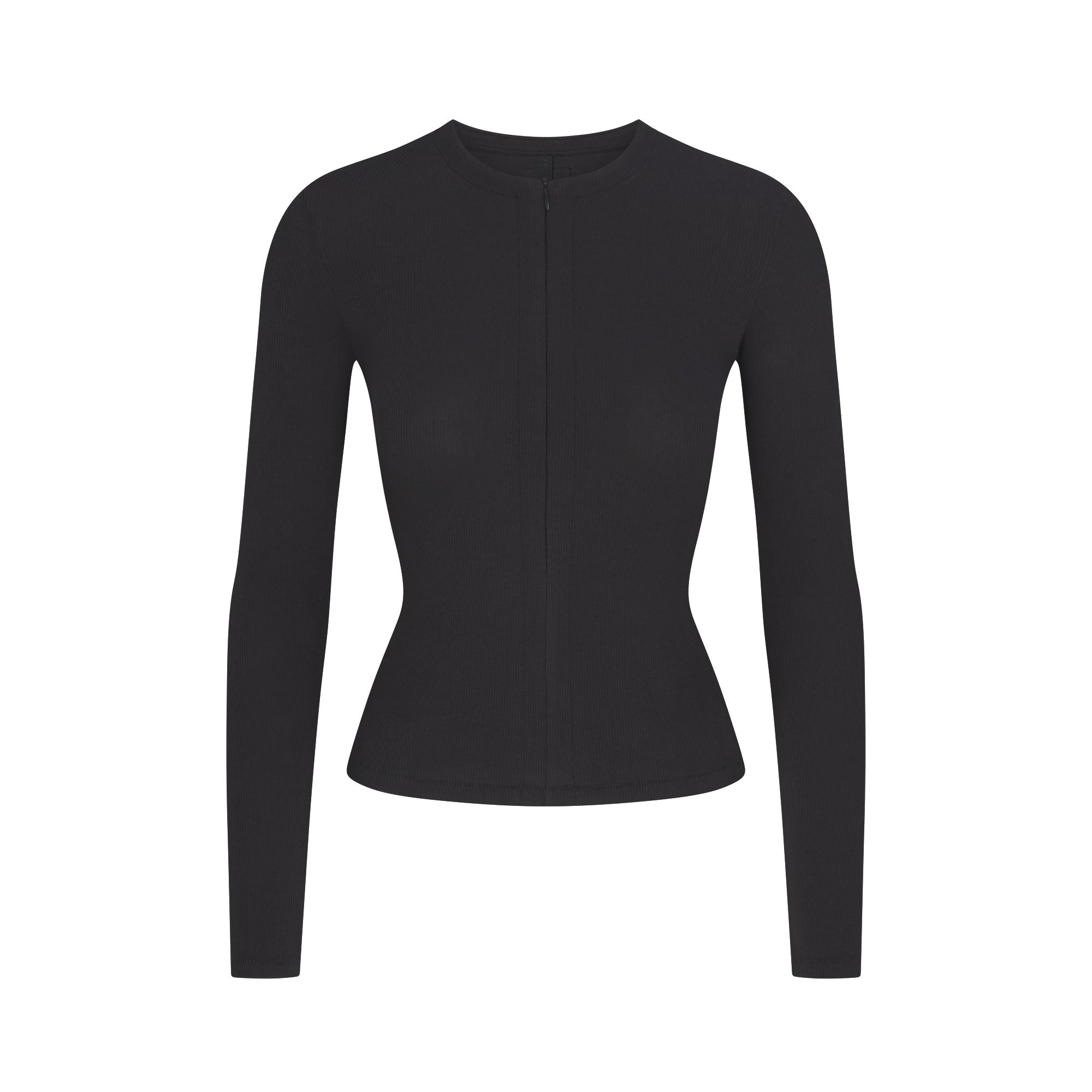 cotton rib zip up top cotton rib zip up top