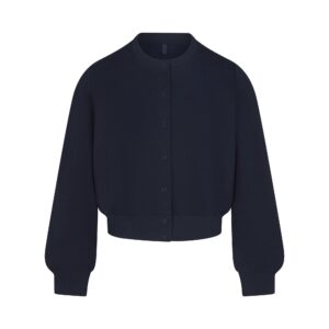 cotton fleece shrunken cardigan