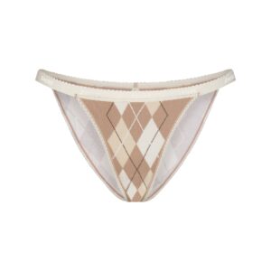 Home lightweight cotton logo picot string bikini