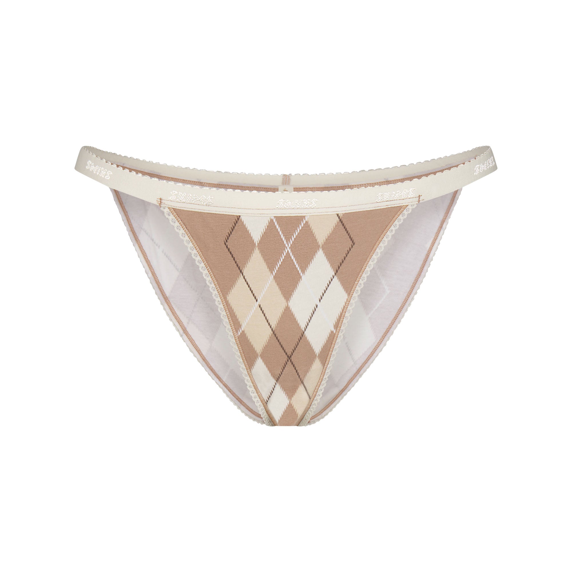 lightweight cotton logo picot string bikini lightweight cotton logo picot string bikini