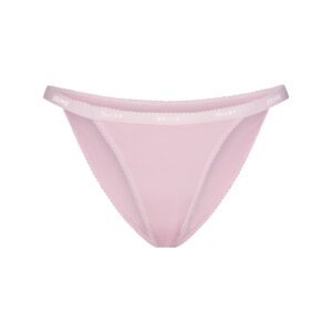 Home lightweight cotton logo picot string bikini