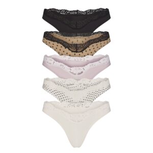 Home fits everybody lace dipped thong 5 pack