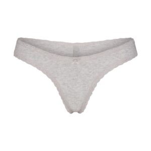 Home lightweight cotton lace thong