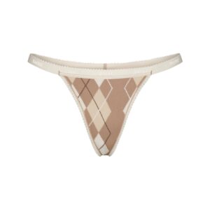 lightweight cotton logo picot thong