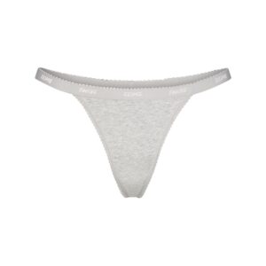 lightweight cotton logo picot thong