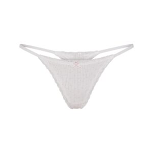 lightweight cotton pointelle lace string thong