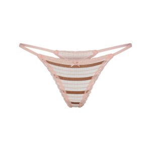 lightweight cotton pointelle lace string thong